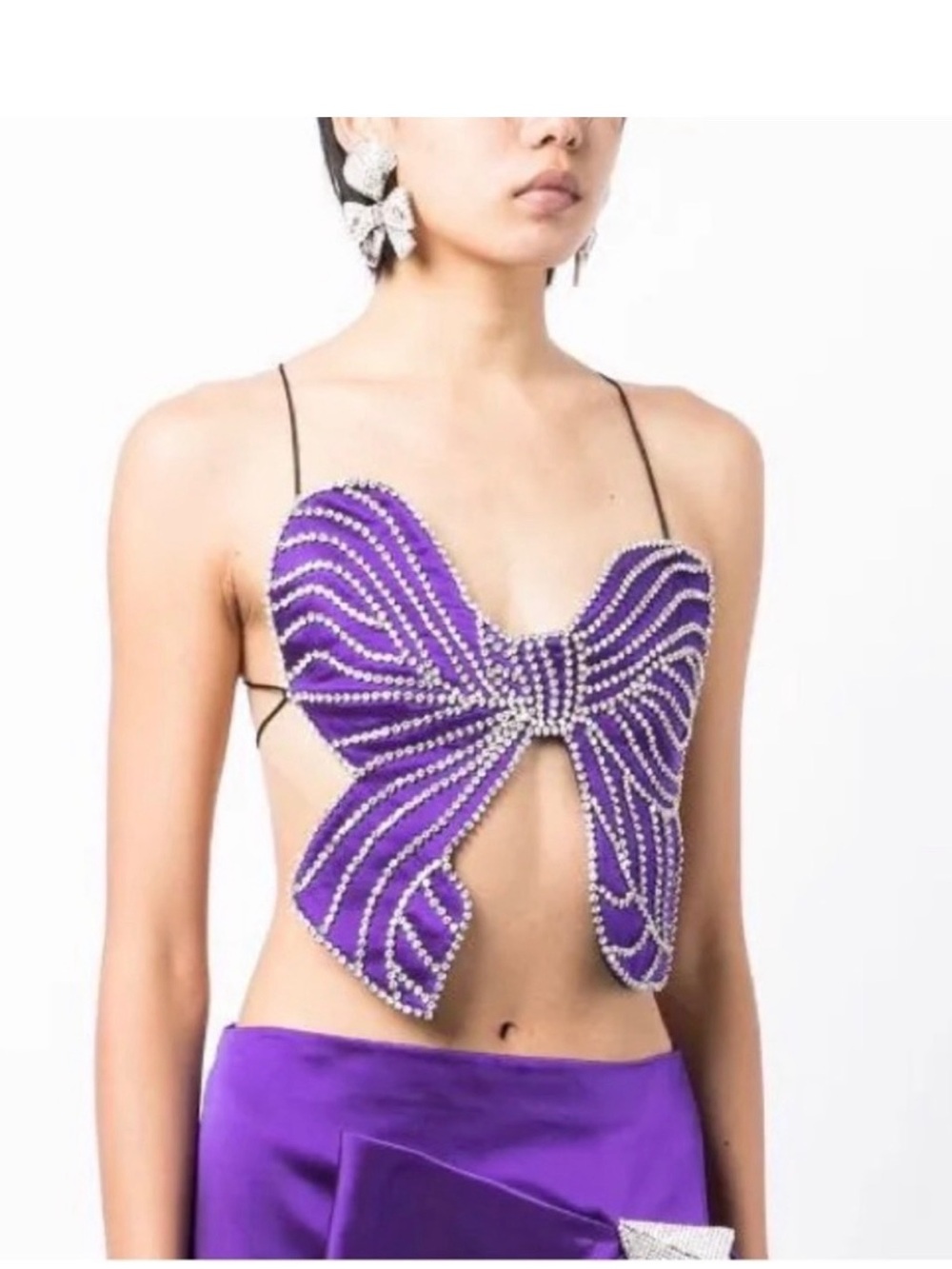AREA Purple Crystal Butterfly Camisole